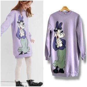 H&M X DISNEY Clarabelle Cow Lilac Crew Neck Sweatshirt Big Girl 14 yrs+